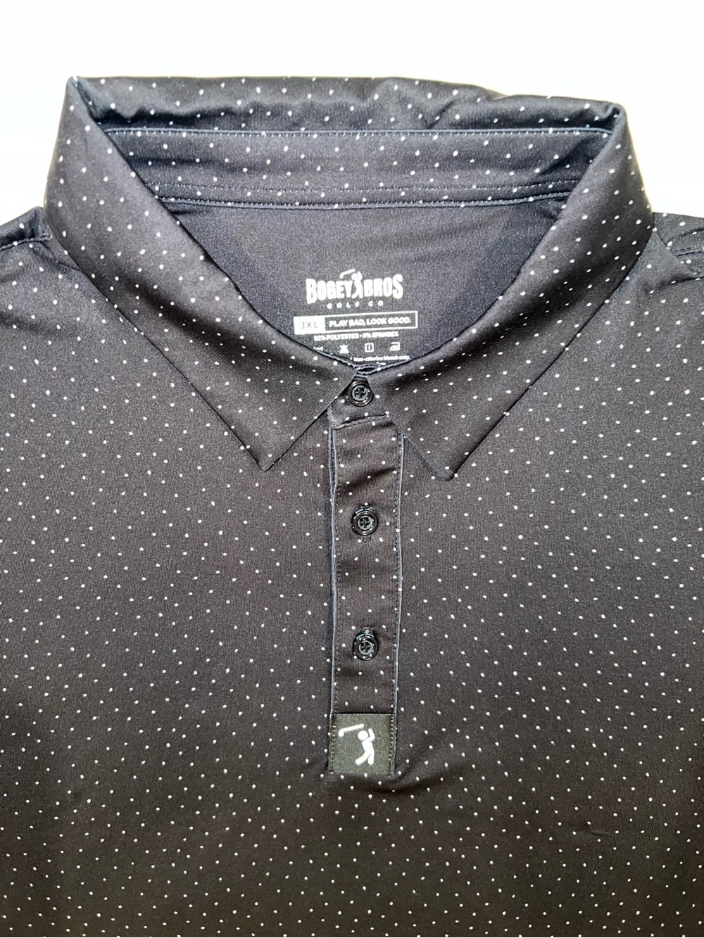 Bogey Bros Dingleberry Doodles Men's 3XL Black Performance Golf Polo Shirt